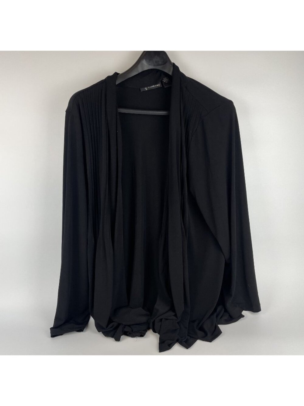 Russell Kemp Women’s Black Open Jacket – 1X Pleated Stretch Career Cardigan - Picture 1 of 3